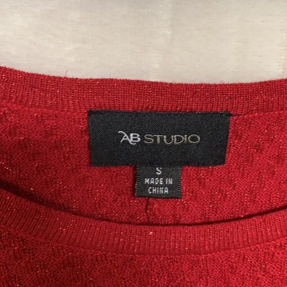 AB Studio Red Knit Sweater - Picture 3 of 6